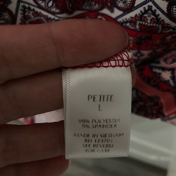 Westport-Large Petite Blouse Red, Pink, White - Picture 6 of 7